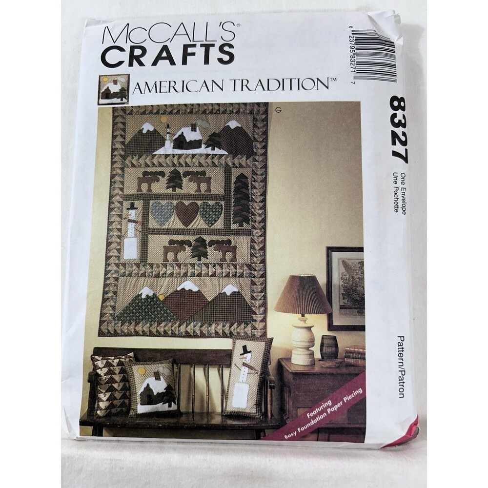 McCall’s 8327 Crafts American Tradition Quilt Pillows Stockings Pattern UNCUT